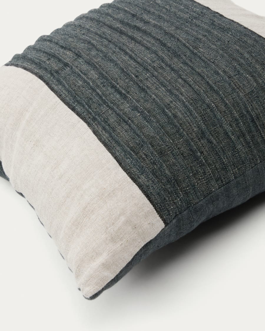 Zoren green pleated 100% linen cushion cover 50 x 50cm