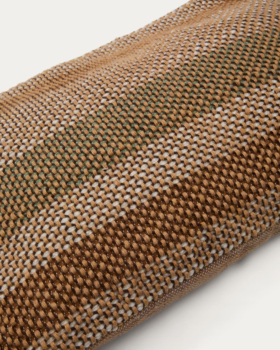 Cushion cover Lunet 100% PET with beige and green stripes 40 x 60 cm