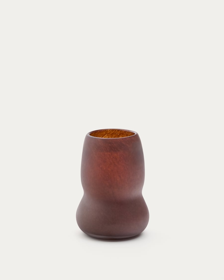 Crila brown glass vase, 20 cm
