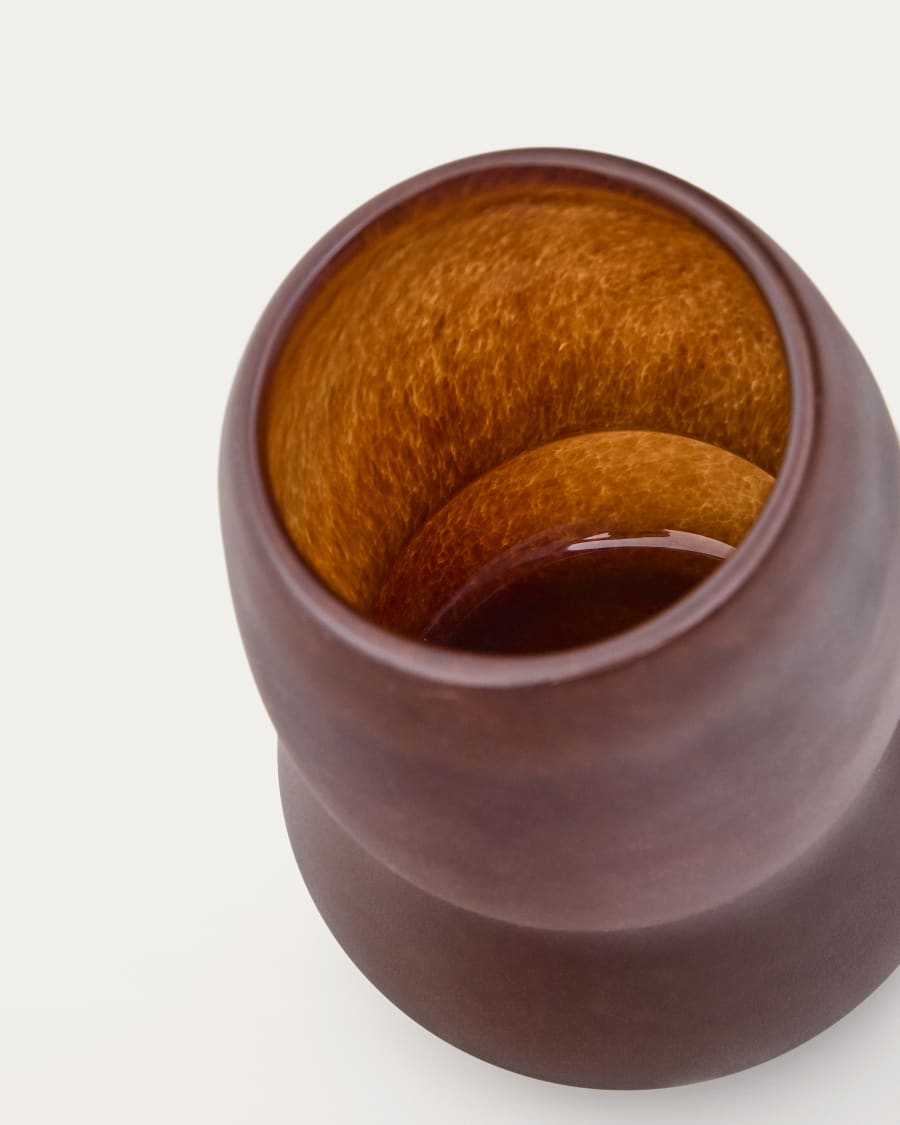 Crila brown glass vase, 20 cm