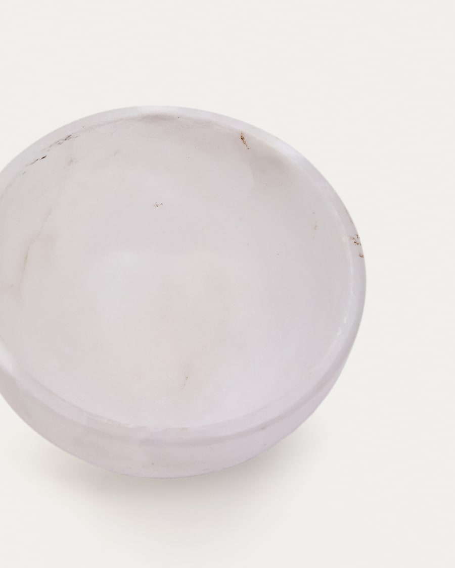 Eval white alabaster bowl
