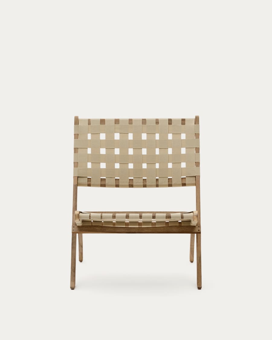 FSC 100% cream cord and solid acacia wood Chabeli folding chair