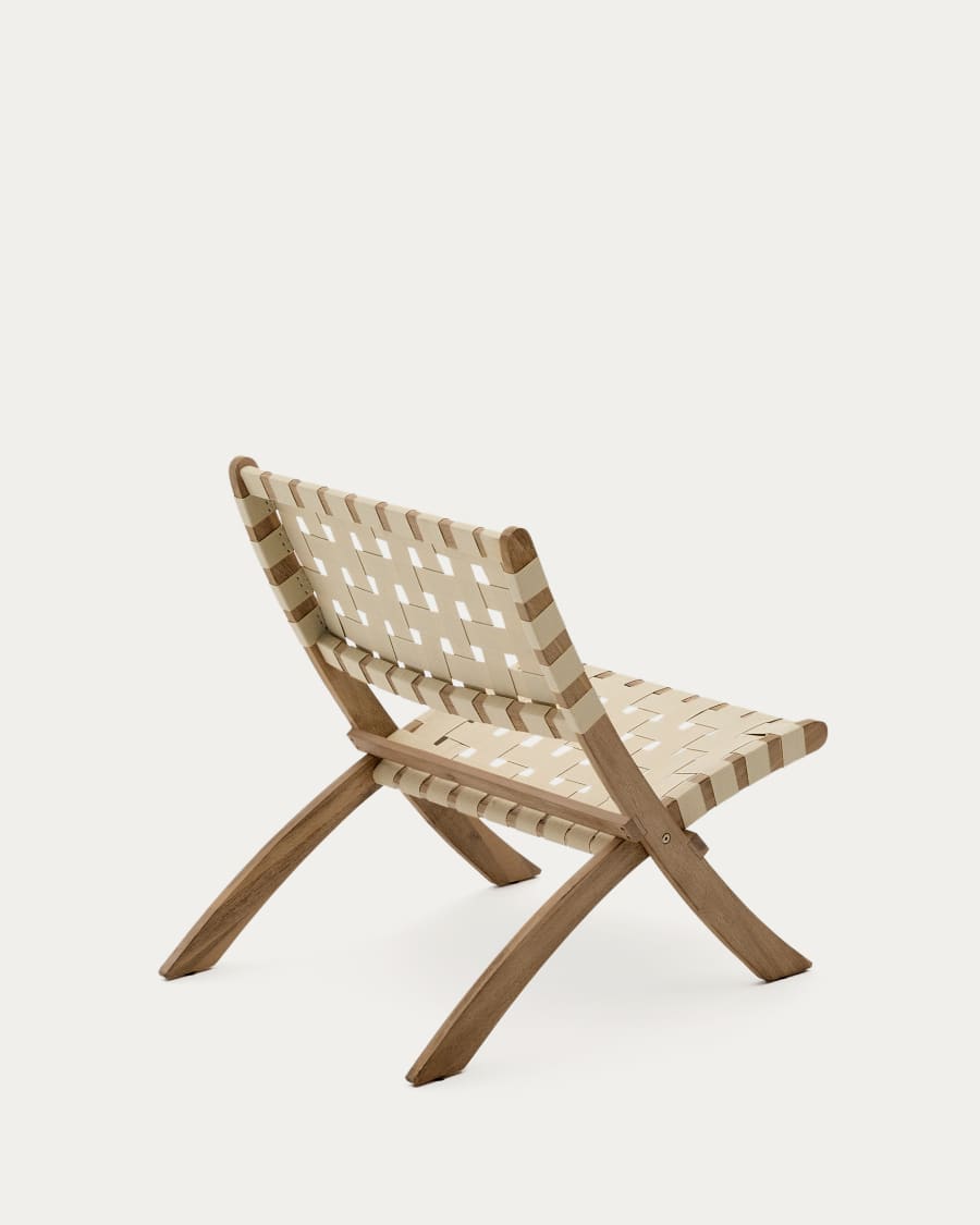 FSC 100% cream cord and solid acacia wood Chabeli folding chair