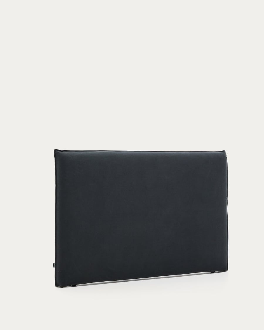 Anthracite grey linen and cotton Jaira headboard with removable cover for a 180 cm FSC Mix Credit bed