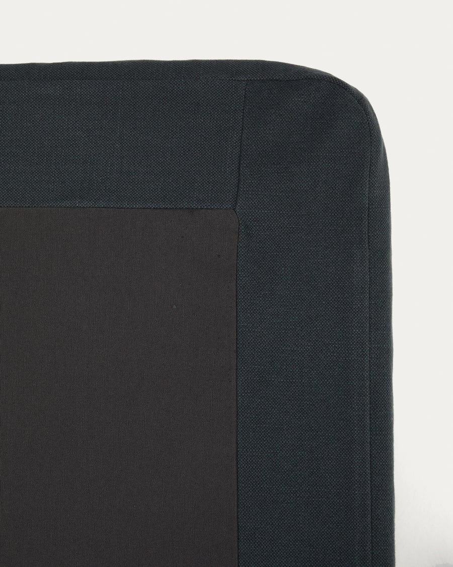 Anthracite grey linen and cotton Jaira base with removable cover for a 150 x 190 cm mattress