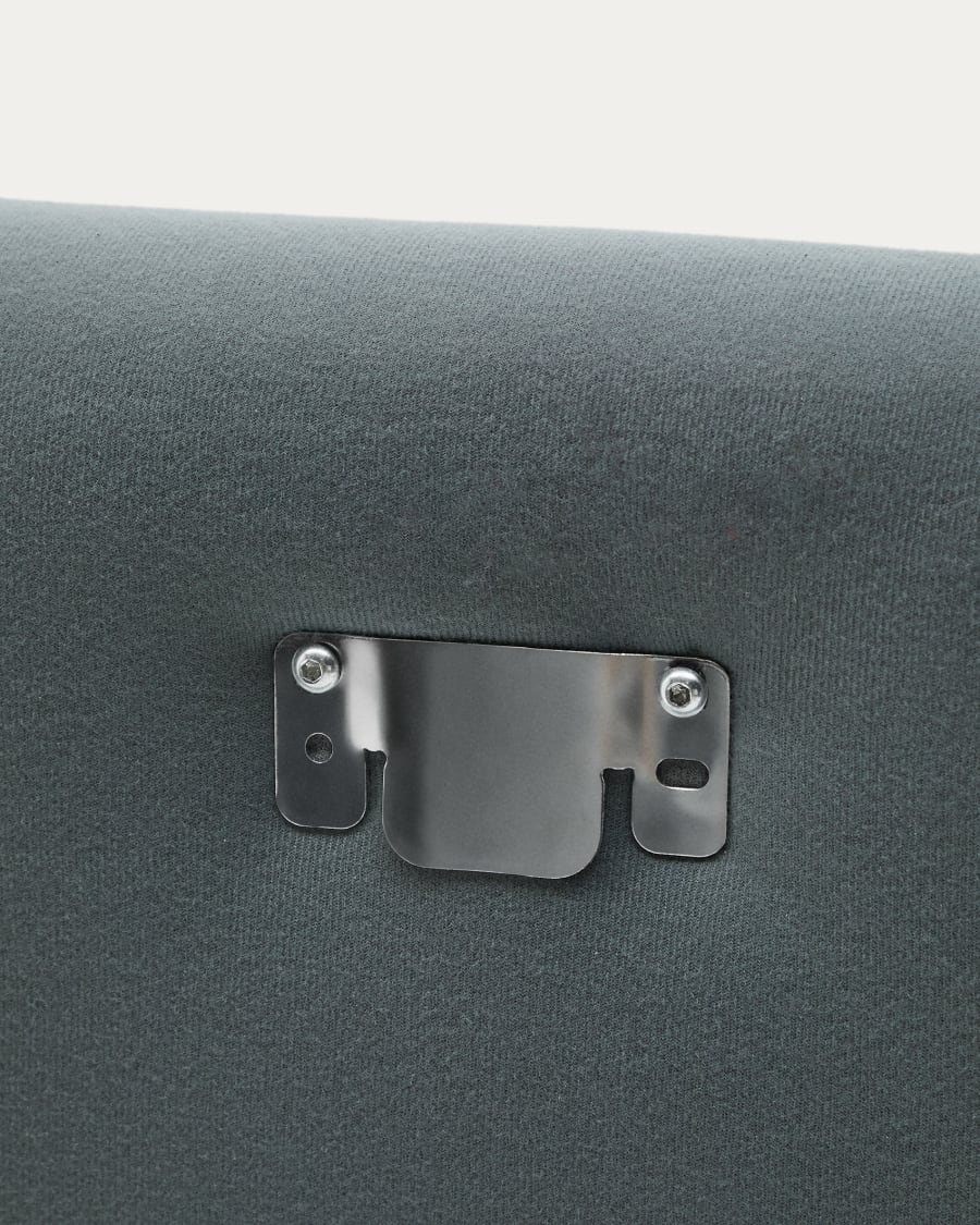 Anthracite grey linen and cotton Jaira headboard with removable cover for a 180 cm FSC Mix Credit bed