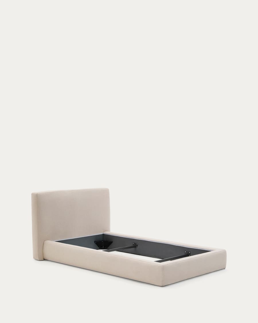 Beige Blok bed with removable covers for 90 x 200 cm mattress FSC Mix Credit