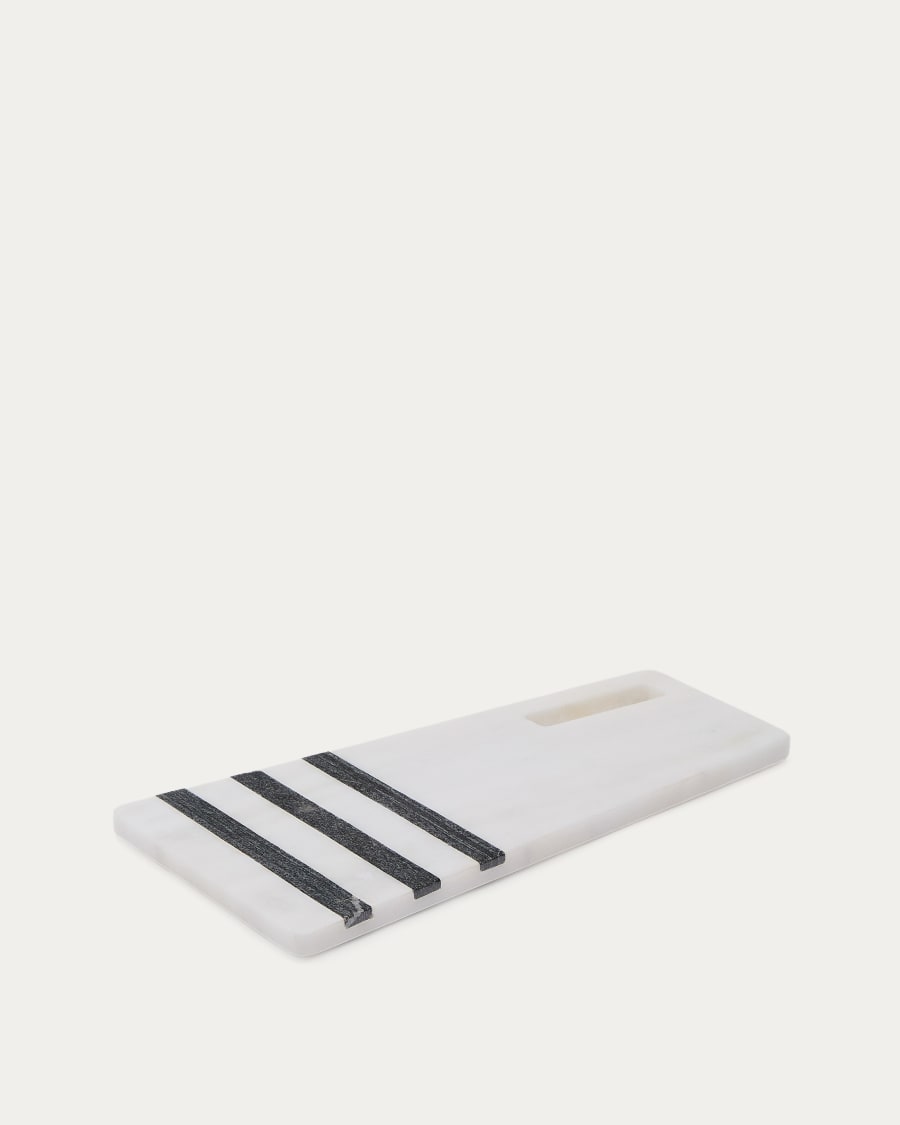Nira large serving board in black and white marble