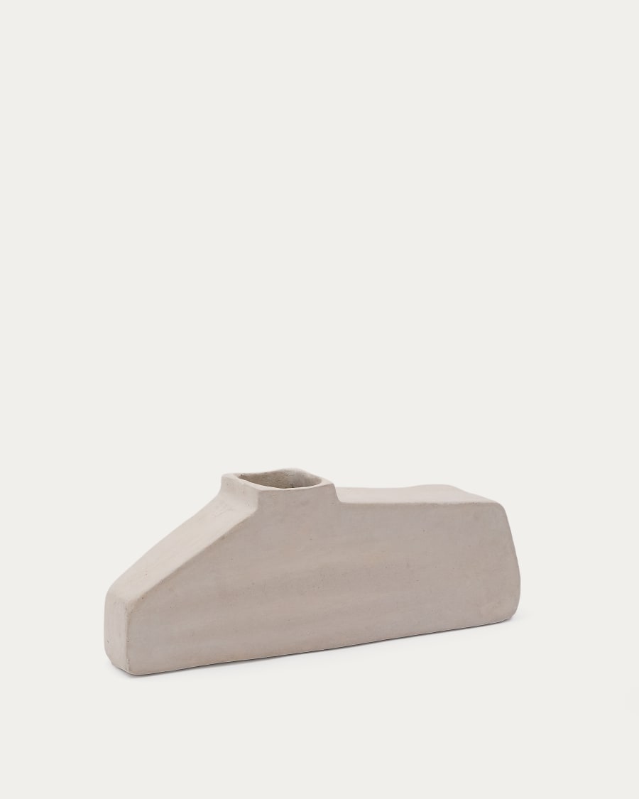 Lahara grey papier-mâché vase 16cm