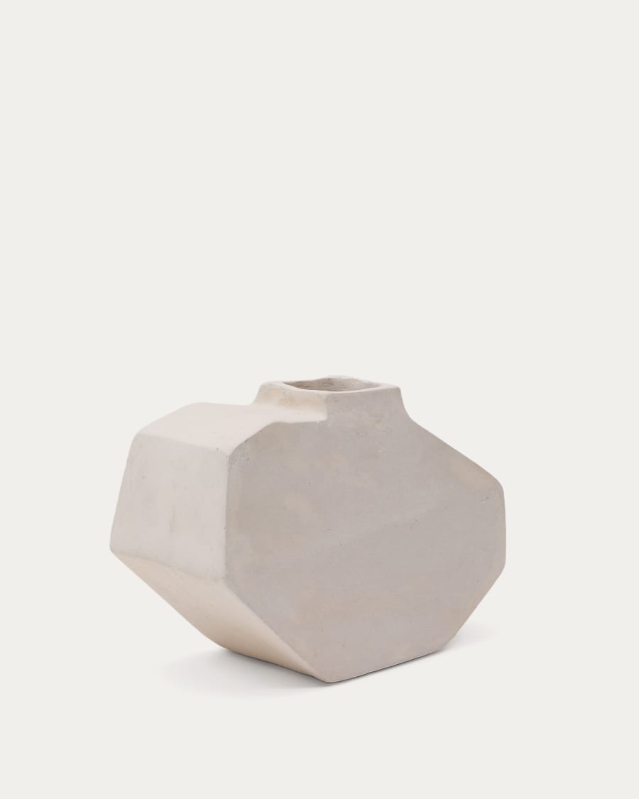 Lahara grey papier-mâché vase 21cm