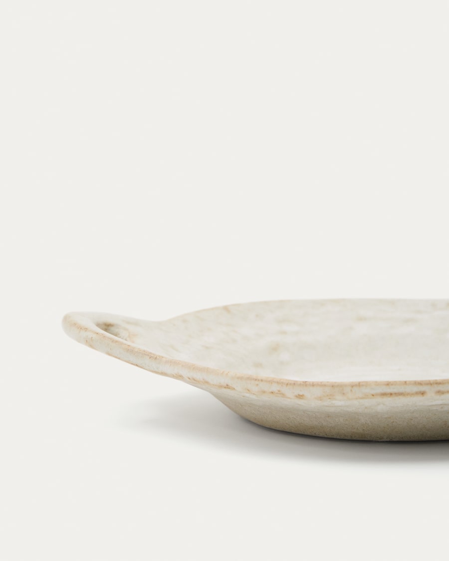 Zunel beige ceramic small fruit bowl