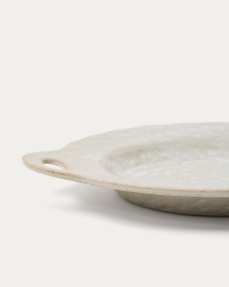 Zunel beige ceramic plate