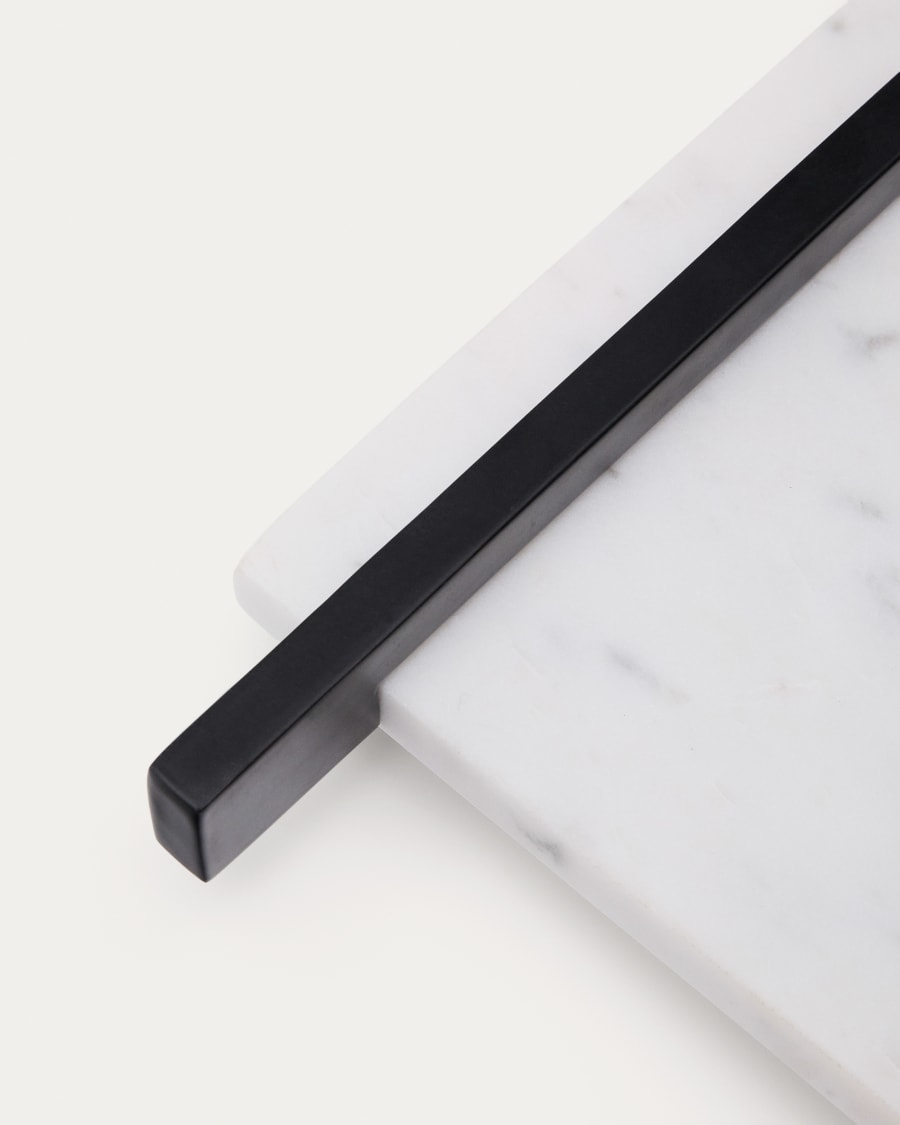Vira serving board in white marble and black metal