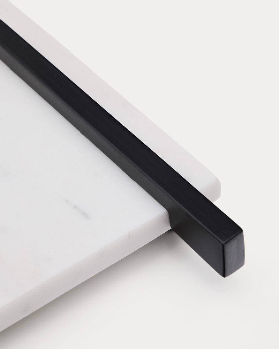 Vira serving board in white marble and black metal