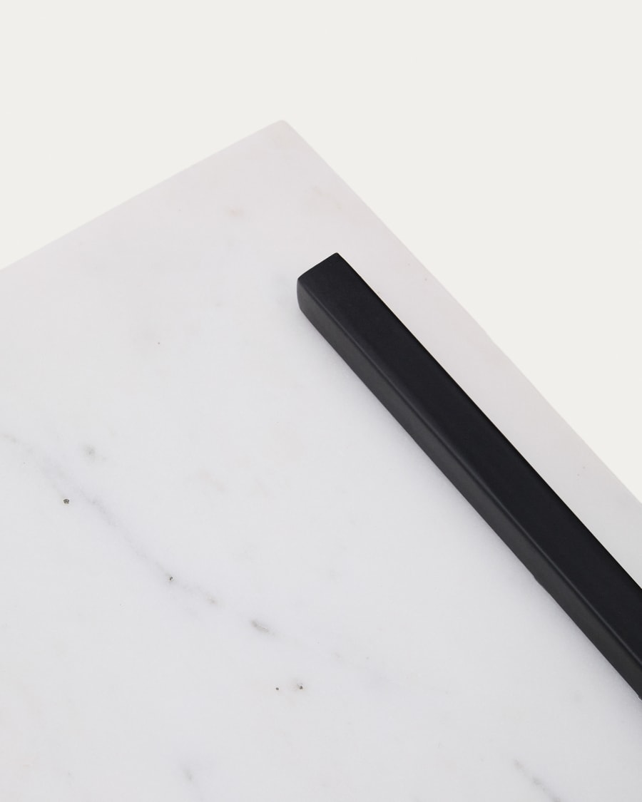 Vira serving board in white marble and black metal