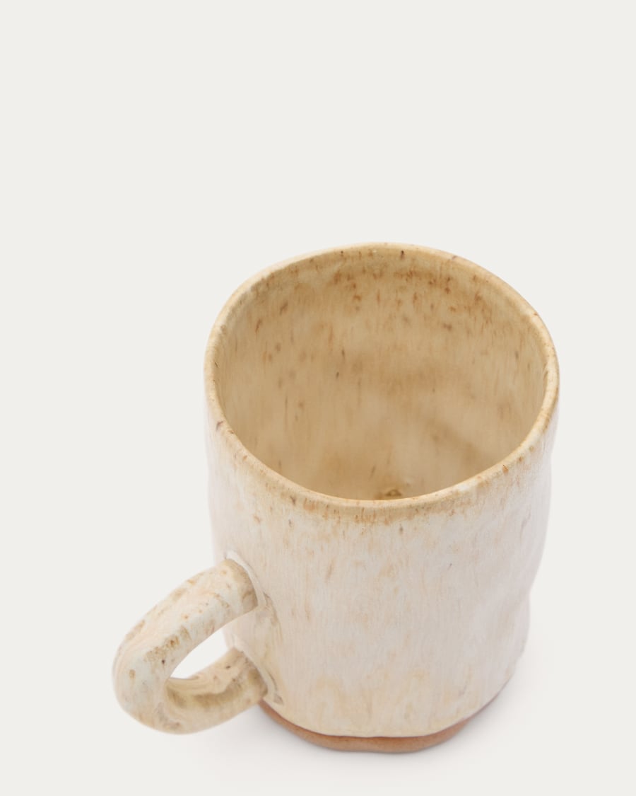 Set Zunel aus einer Tasse mit Kaffeefilter aus Keramik in Beige
