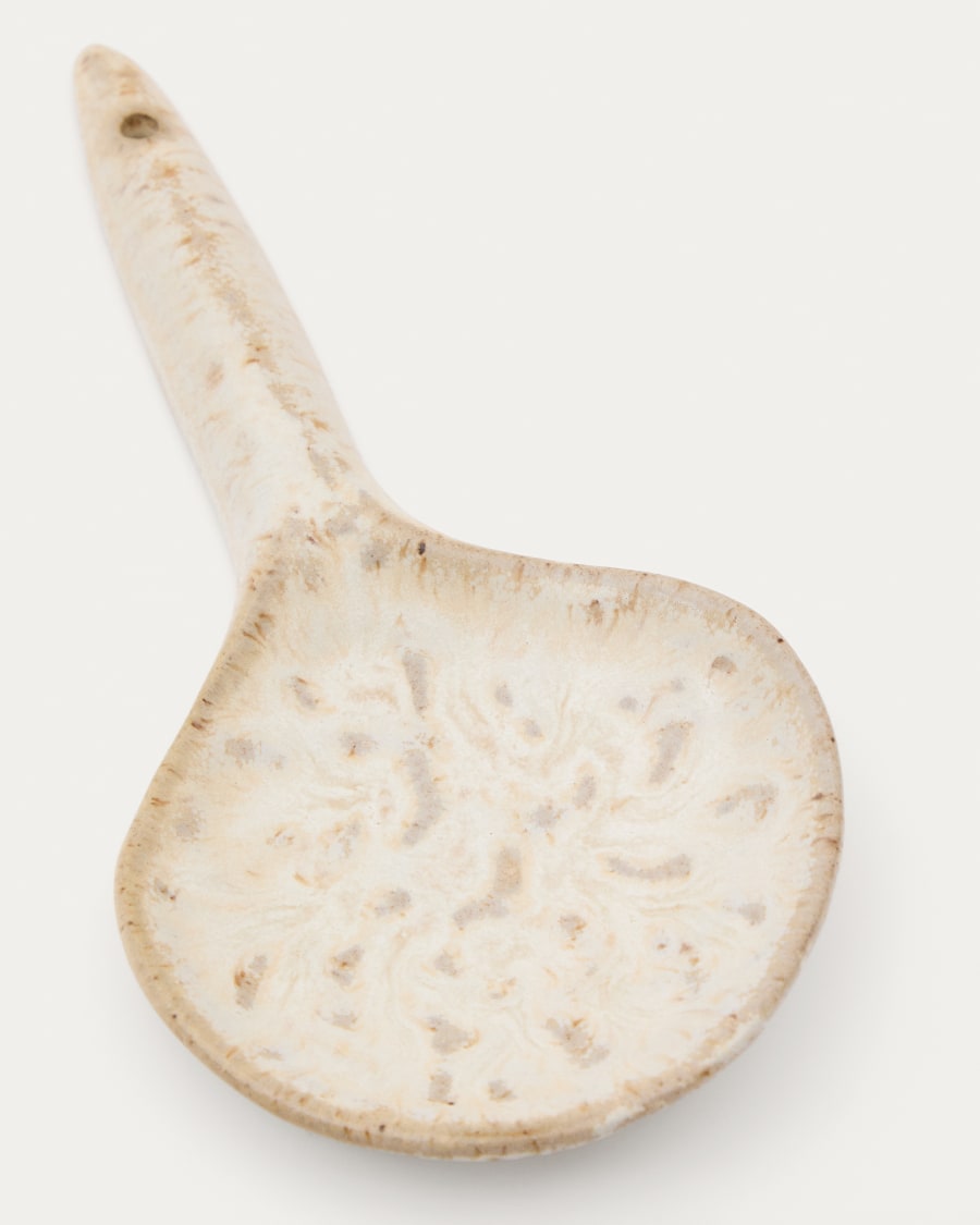 Löffel Zunel aus Keramik in Beige