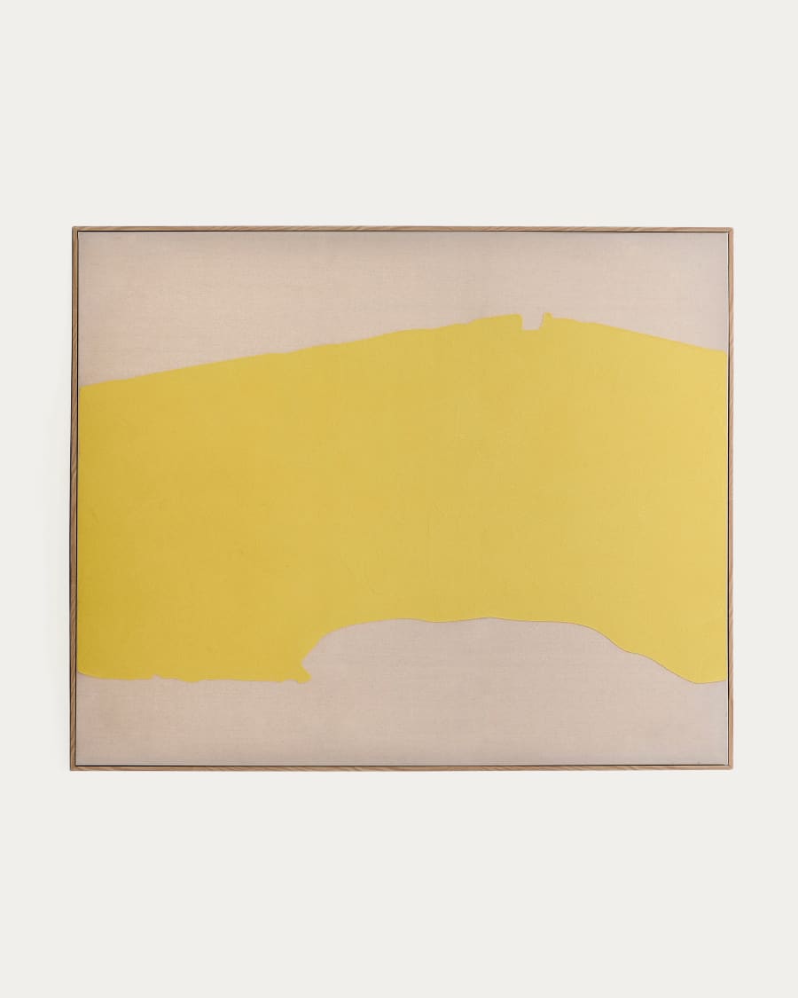 Kelta hand-painted yellow linen abstract picture 140 x 170cm