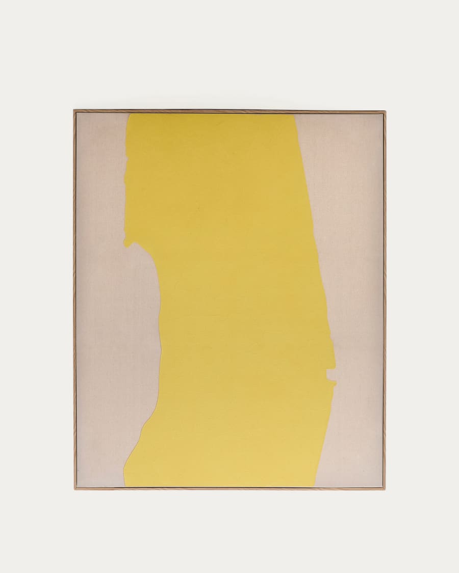 Kelta hand-painted yellow linen abstract picture 140 x 170cm