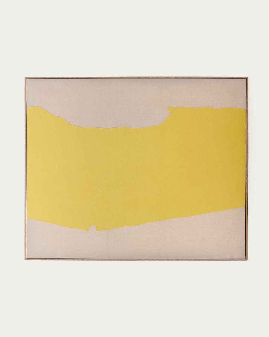 Kelta hand-painted yellow linen abstract picture 140 x 170cm
