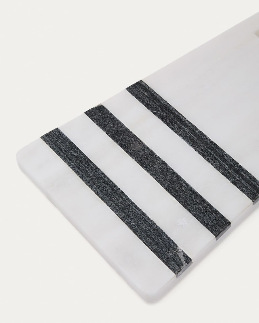 Nira large serving board in black and white marble