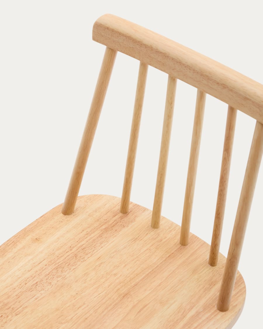Tressia kids chair in solid rubber wood with natural finish