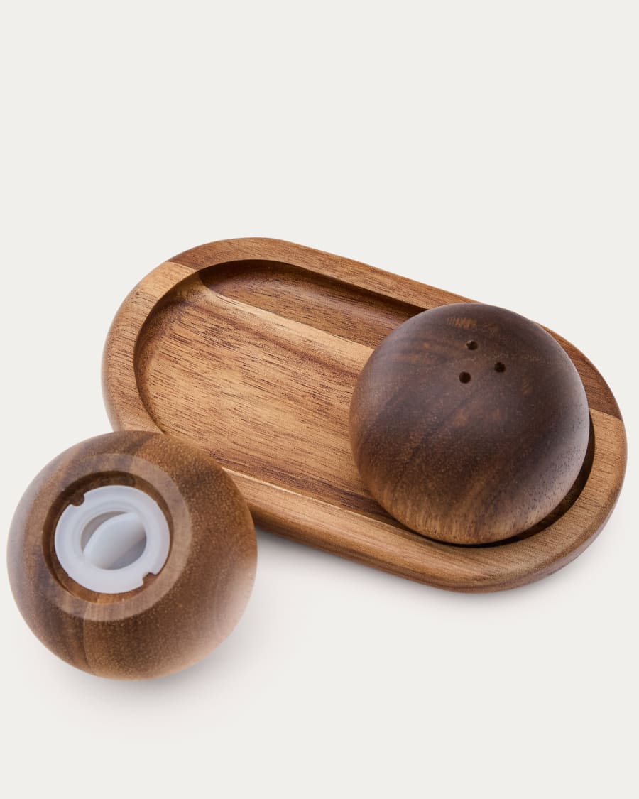 Salière et poivrière Nukha en bois d'acacia FSC 100 %