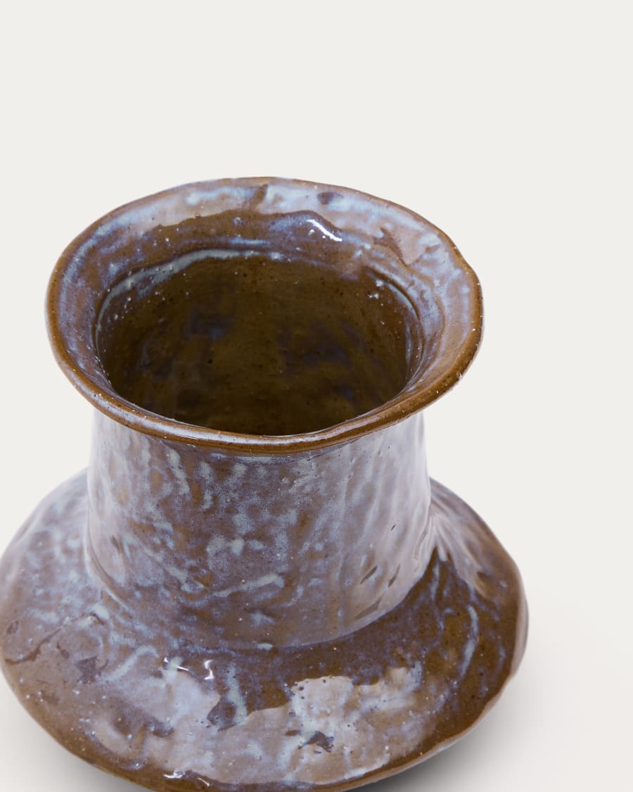 Keramikvase Olaris in Braun, 16 cm