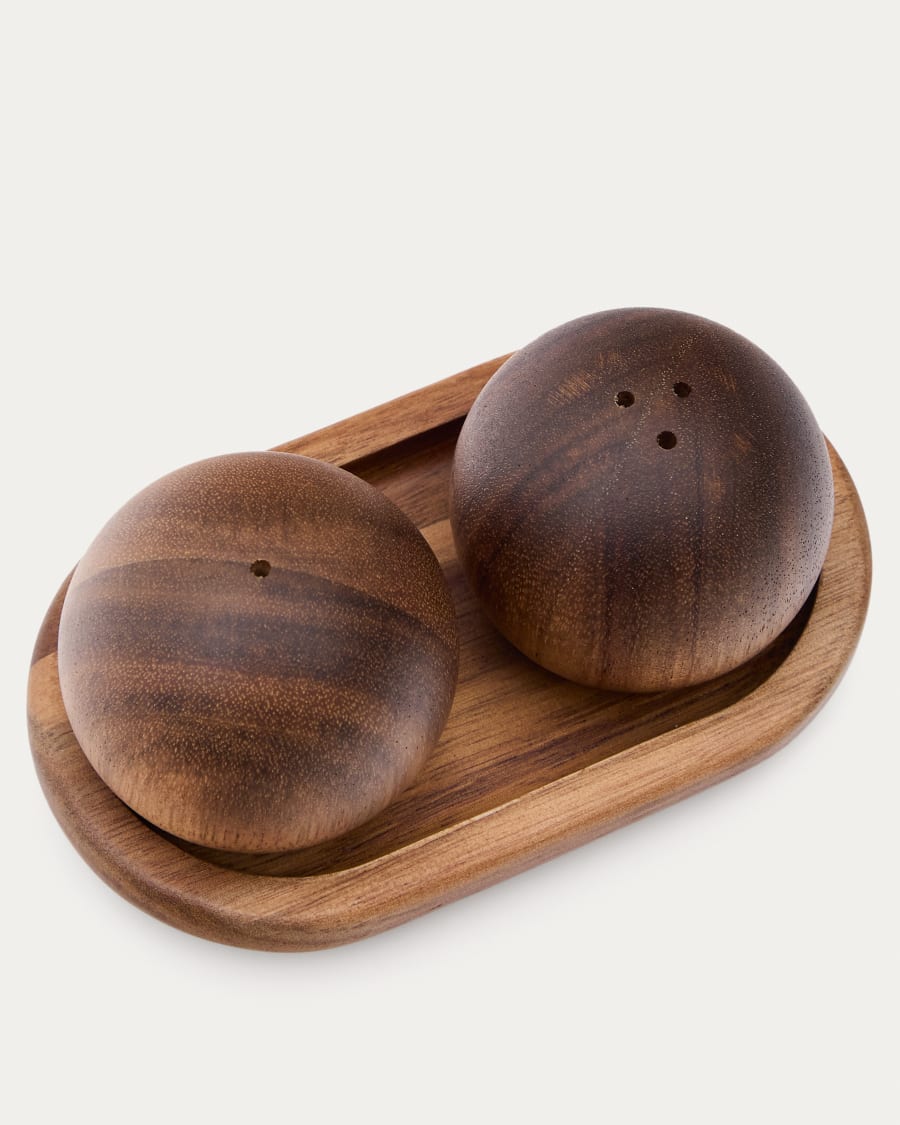 Salière et poivrière Nukha en bois d'acacia FSC 100 %