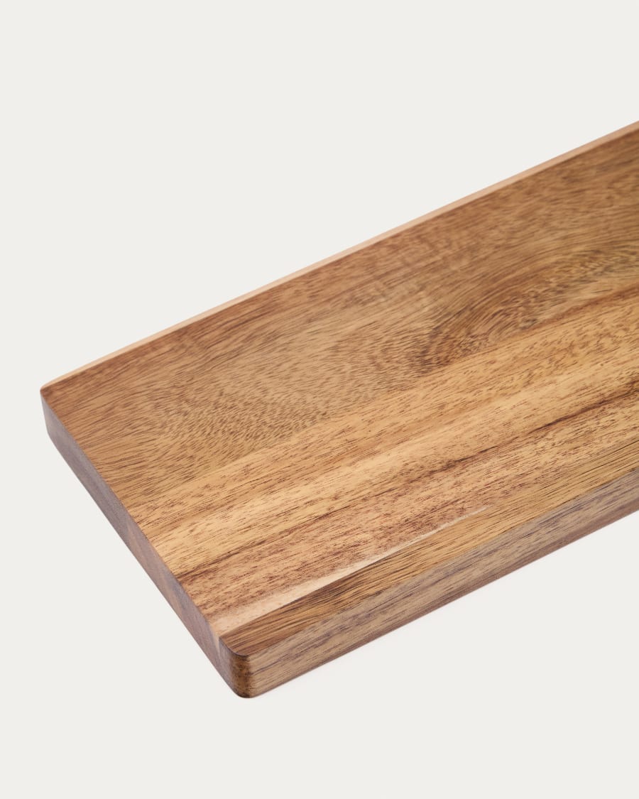 Zairin serving board in FSC 100% acacia wood and pink metal