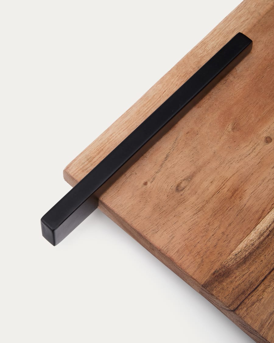 Vira serving board in acacia wood and black metal