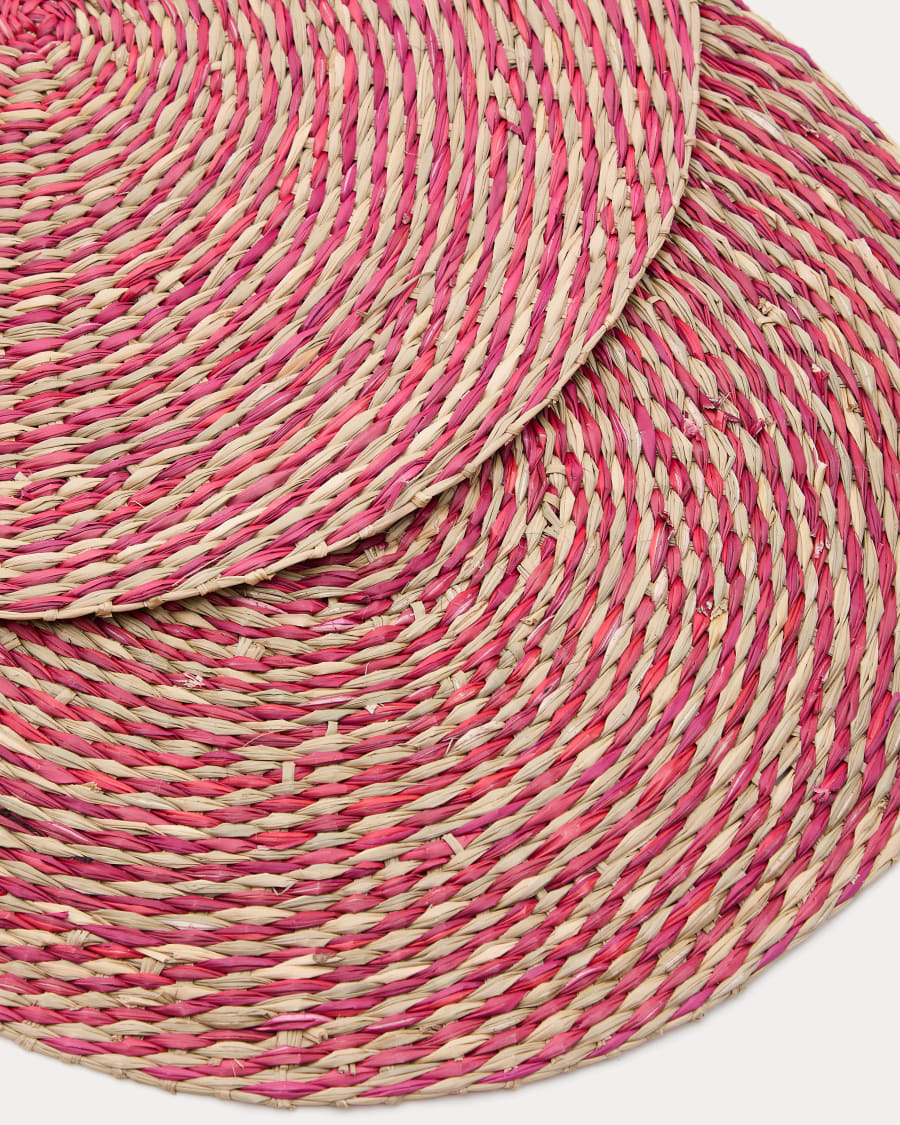 Set Rivela aus 2 Tischsets aus Seegras in Rot Ø 38 cm