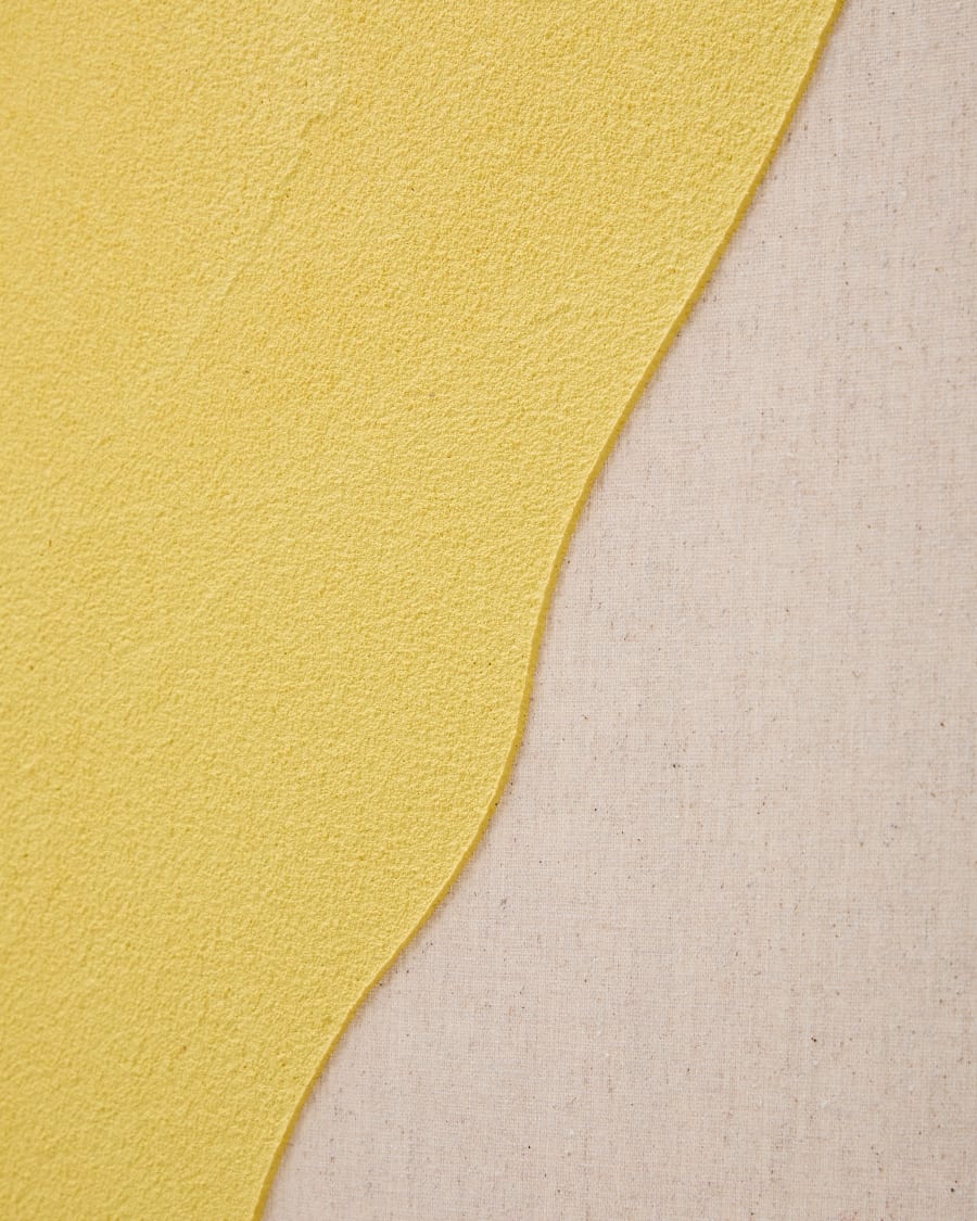 Kelta hand-painted yellow linen abstract picture 140 x 170cm