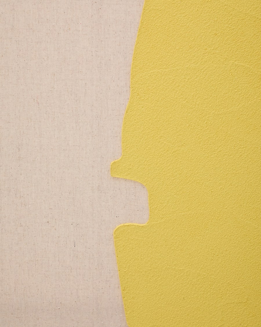 Kelta hand-painted yellow linen abstract picture 140 x 170cm