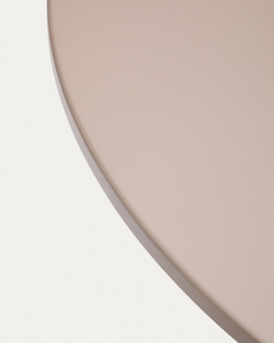 Sedalis round outdoor table in steel with taupe aluminium top Ø120cm