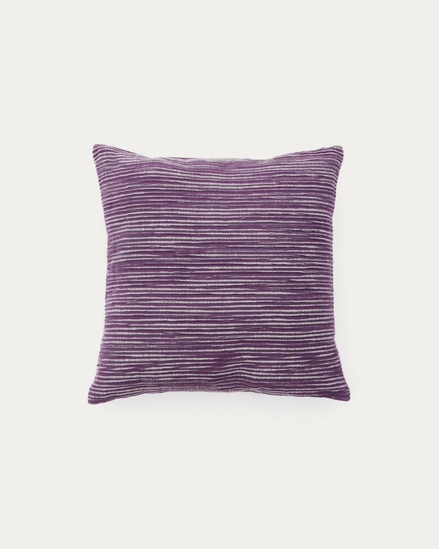 Niera purple striped cotton jacquard cushion cover 45 x 45cm
