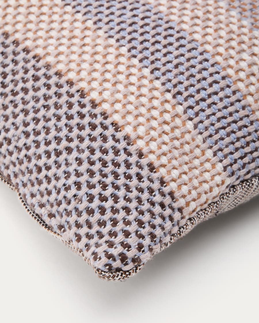 Cushion cover Lunet 100% PET with beige and blue stripes 40 x 60 cm