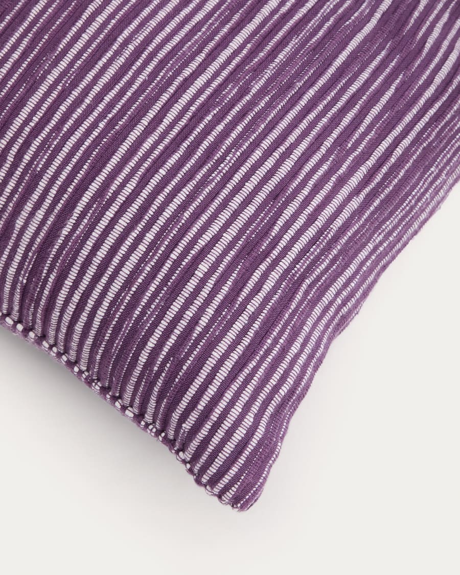 Niera purple striped cotton jacquard cushion cover 45 x 45cm