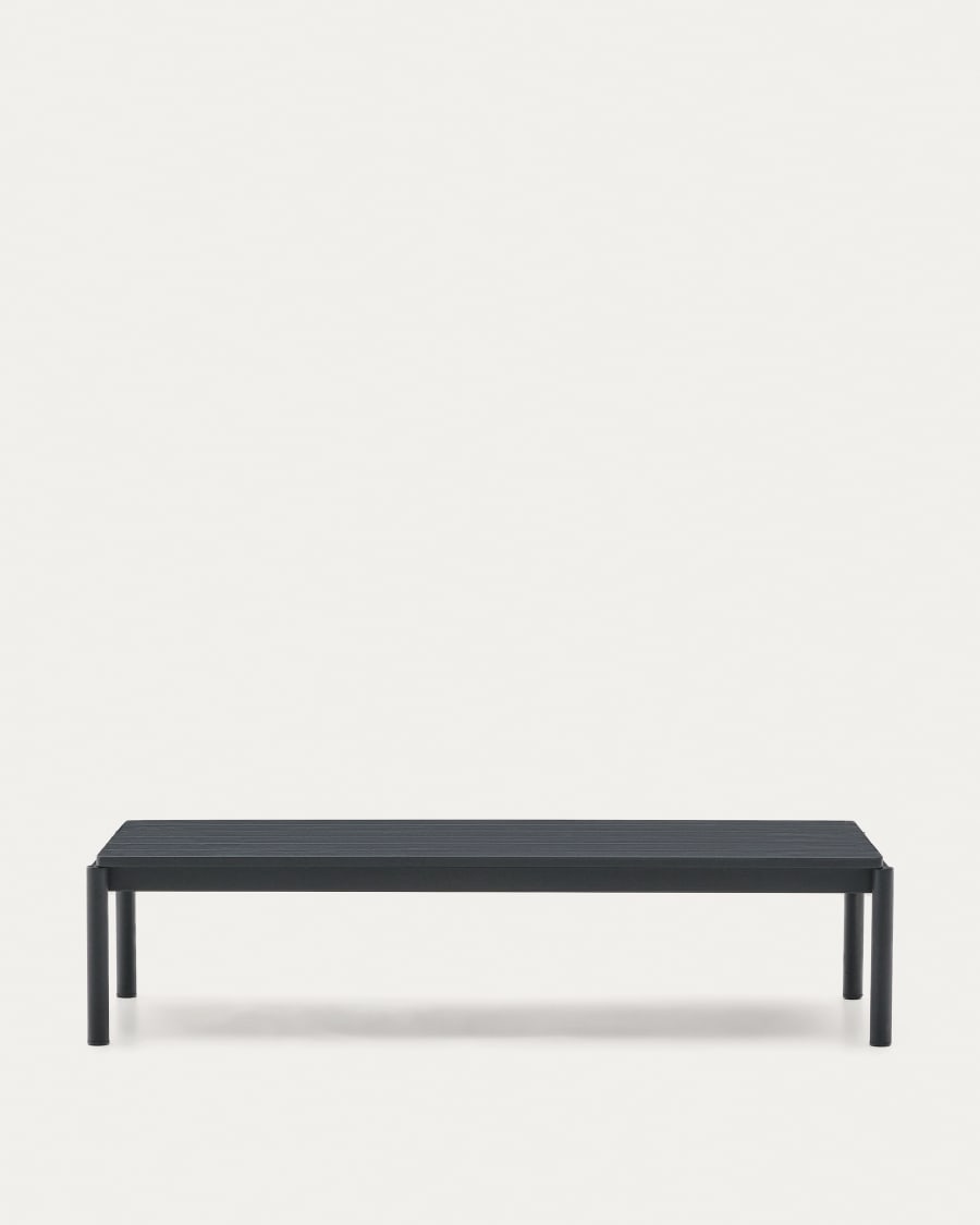 Sorells coffee table in grey aluminum 63 x 144,6 cm