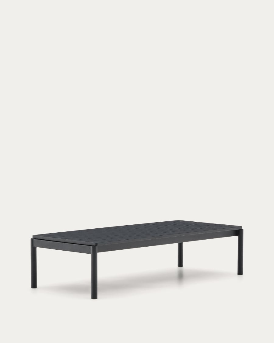 Sorells coffee table in grey aluminum 63 x 144,6 cm