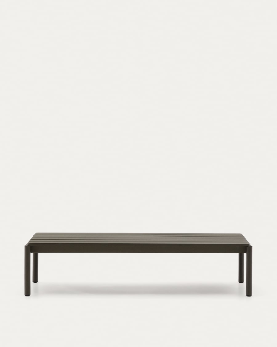 Sorells coffee table in green aluminum 63 x 144,6 cm