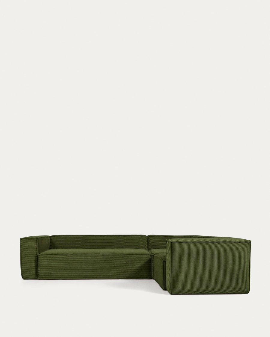 Blok 4-seater corner sofa thick green corduroy 320 x 230 cm / 320 x 230 cm