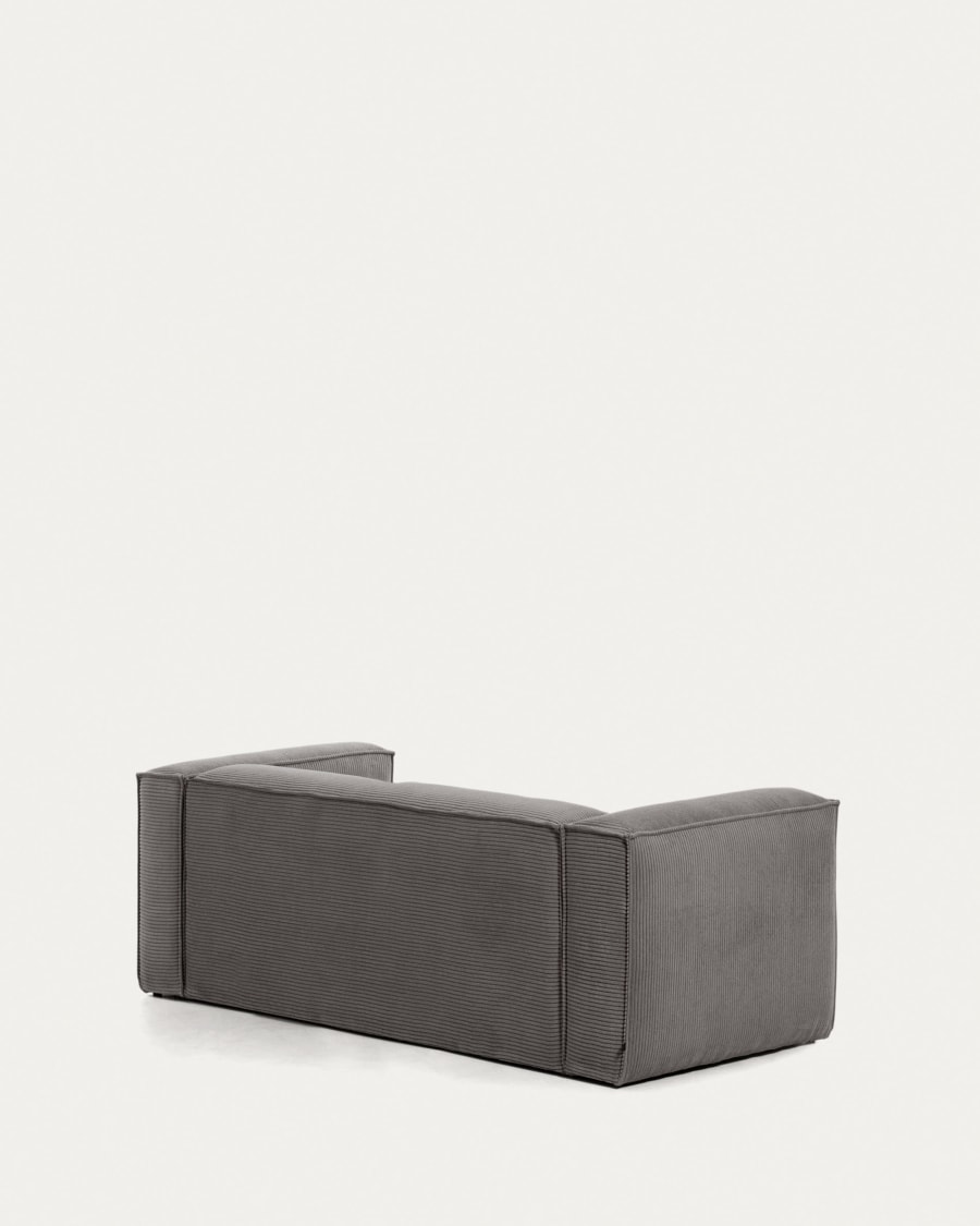 Blok 2-seater sofa with right chaise longue thick grey corduroy 240 cm