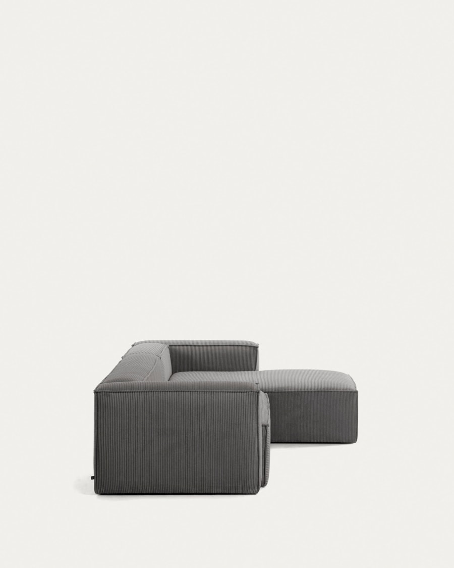 Blok 4-seater sofa with right chaise longue thick grey corduroy 330 cm
