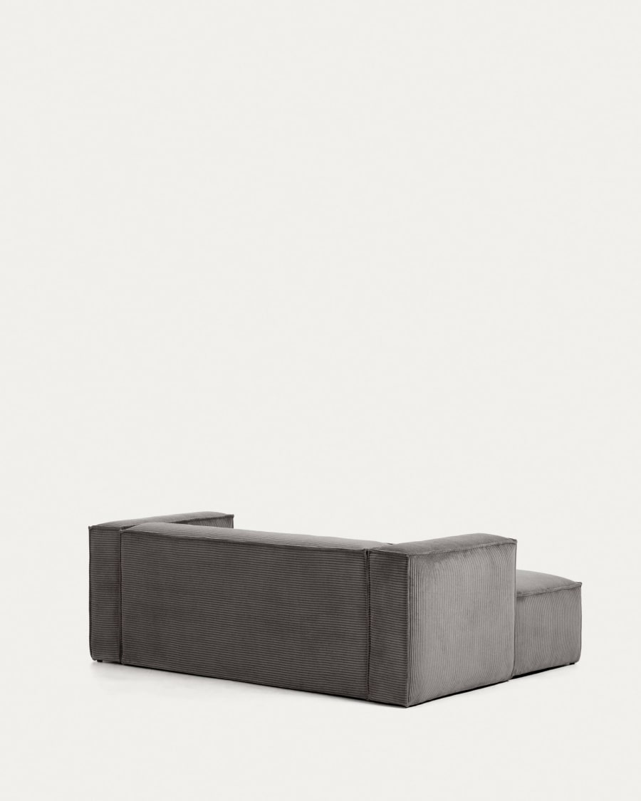 Blok 2-seater sofa with left chaise longue thick grey corduroy 240 cm
