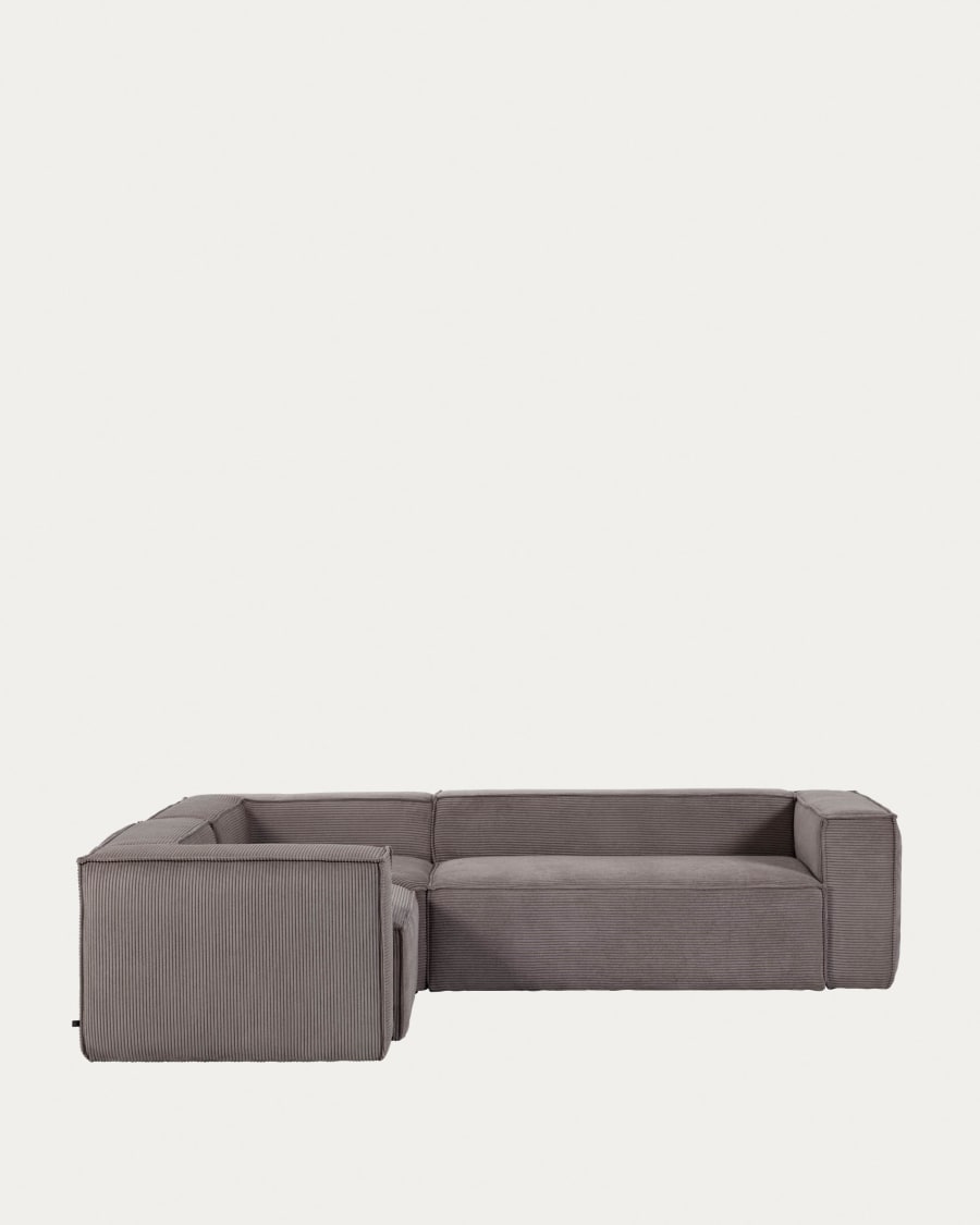 Blok 4-seater corner sofa thick grey corduroy 320 x 230 cm / 320 x 230 cm