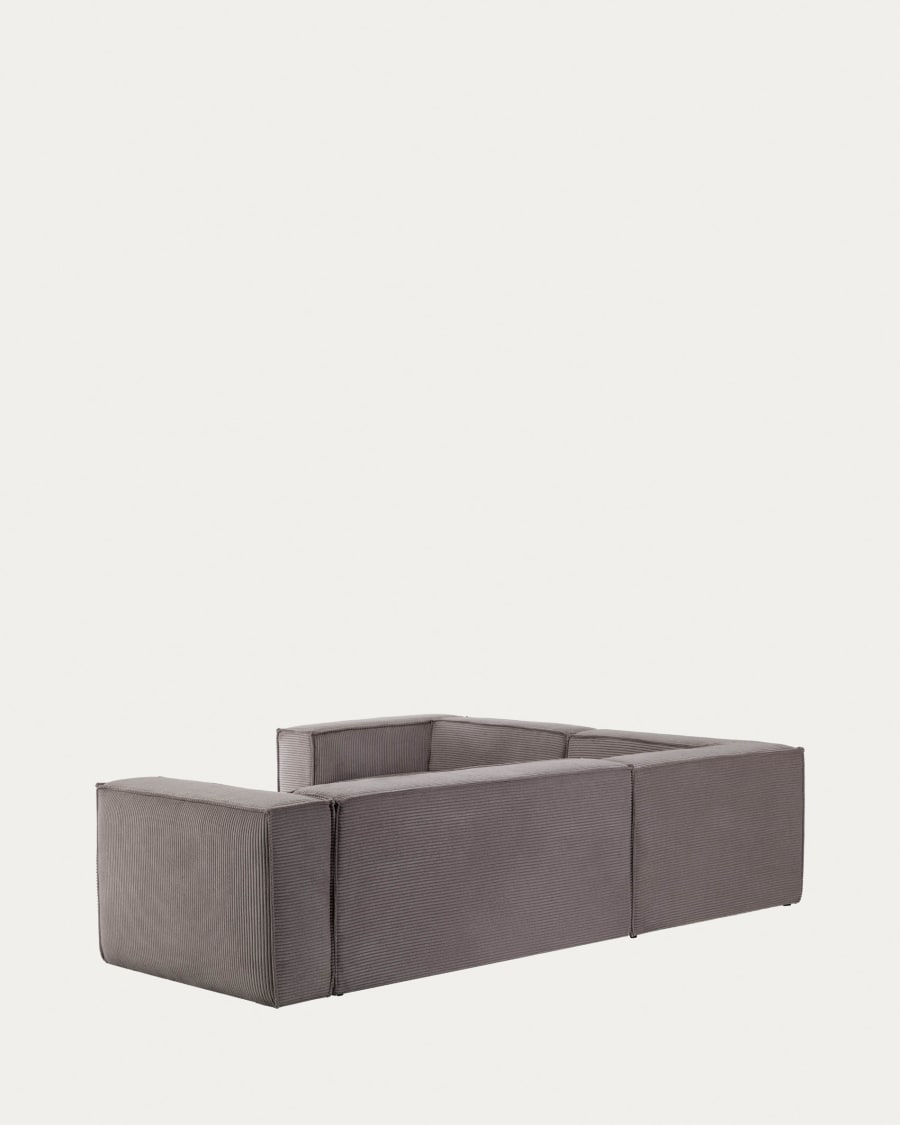 Blok 4-seater corner sofa thick grey corduroy 320 x 230 cm / 320 x 230 cm