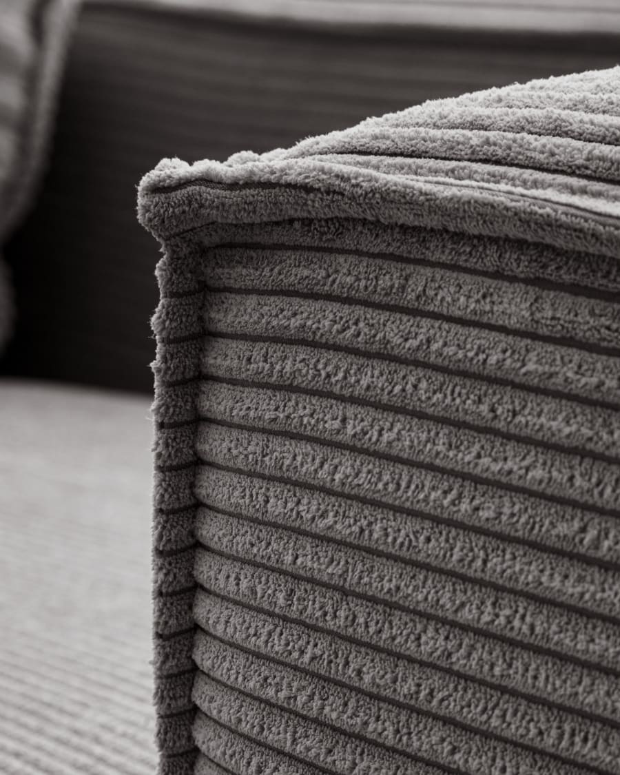 Blok 3-seater sofa with left chaise longue thick grey corduroy 300 cm