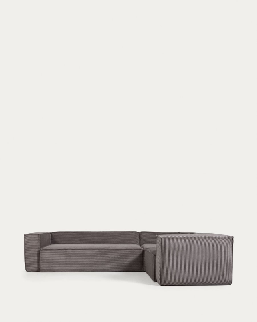 Blok 4-seater corner sofa thick grey corduroy 320 x 230 cm / 320 x 230 cm