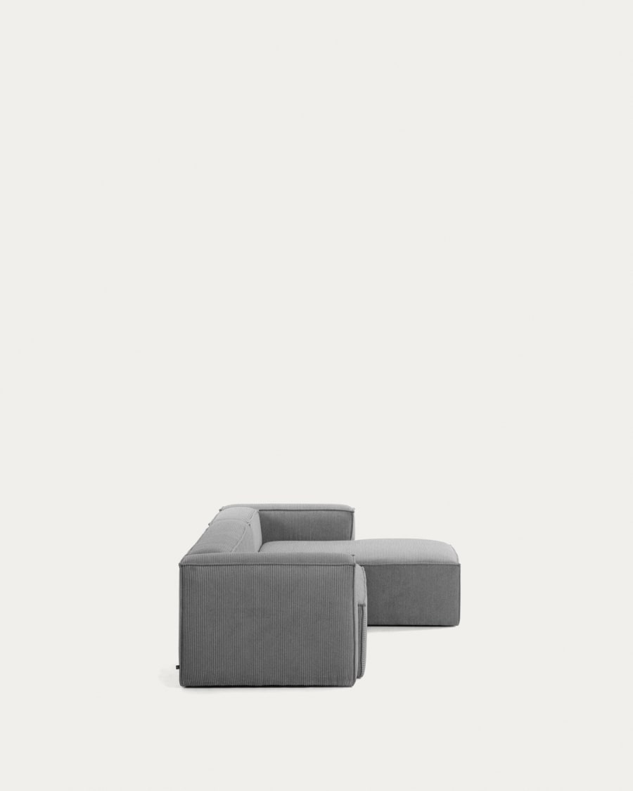 Blok 3-seater sofa with right chaise longue thick grey corduroy 300 cm